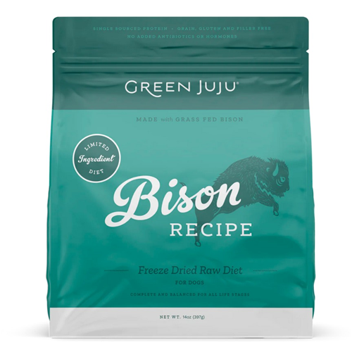 Green Juju Dog Freeze Dried Raw Bison 14 oz