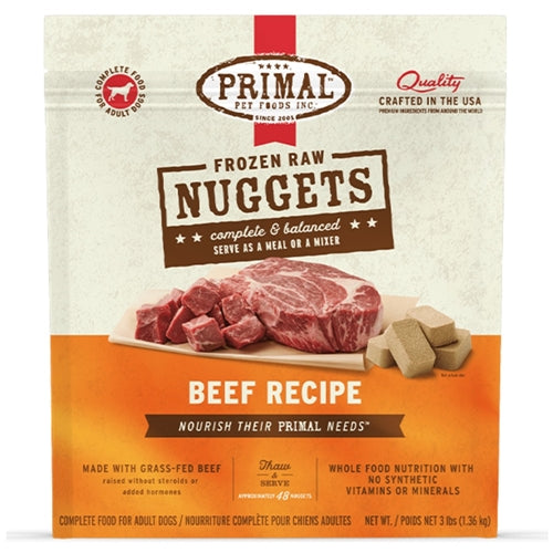 Primal Dog Raw Beef Nuggets 3lb