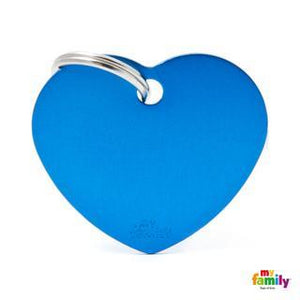 My Family ID BIG HEART ALUMINUM BLUE