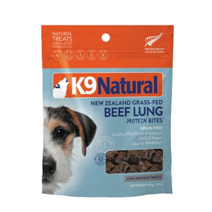 K9 Natural Dog Treats Protein Bites Beef Lung 2.1oz