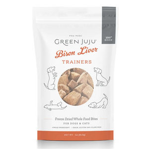 Green Juju Dog/Cat Freeze Dried Trainers Bison Liver - 2.5oz