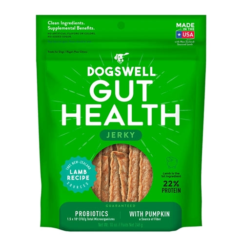 Dogswell Gut Health Jerky Lamb Recipe 10 oz