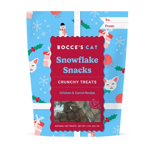 Bocce's Cat Holiday Crunchy Snowflake Snacks 2 oz