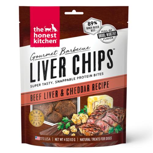 Honest Kitchen Dog Gourmet BBQ Liver Chips Beef Liver & Cheddar 4 oz