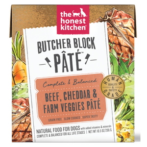 Honest Kitchen Dog Butcher Block Pate Beef Cheddar & Veggies 10.5oz