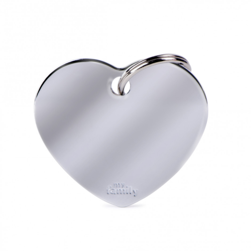 My Family ID BIG HEART CHROMED BRASS