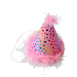 Dexypaws - Dog Birthday Hat Pink Metallic Sparkles