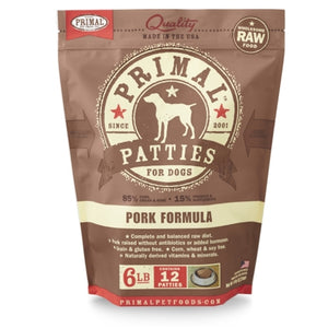 Primal Dog Raw Pork Patties 6lb