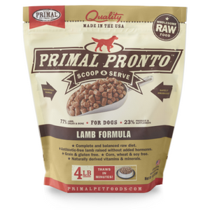 Primal Dog Raw Lamb Pronto 4lb