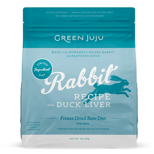 Green Juju Dog Freeze Dried Raw Rabbit with Duck Liver - 14 oz