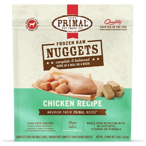 Primal Dog Raw Chicken Nuggets 3lb