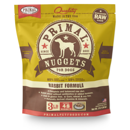 Primal Dog Raw Rabbit Nuggets 3lb