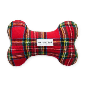 Foggy Dog Tartan Plaid Flannel Holiday Dog Squeaky Toy