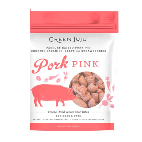 Green Juju Dog/Cat Freeze Dried Whole Food Bites Pork Pink - 7.5oz