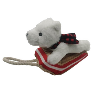 Tall Tails - 8" Polar Bear Sled Tug Red Toy