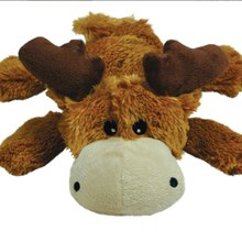 Load image into Gallery viewer, A plush moose toy with brown fur, dark brown antlers, a cream-colored snout, and black eyes, shown against a plain white background.