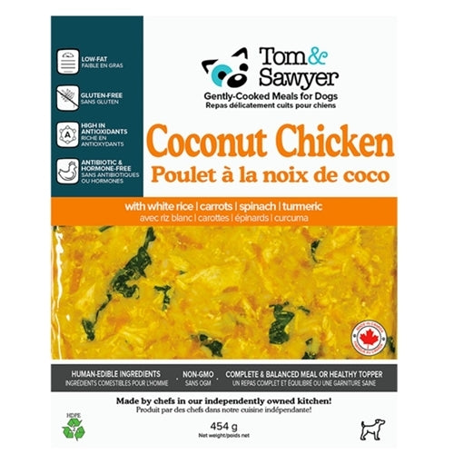 Paws Deals - Tom&Sawyer Dog Gently Cooked Coconut Chicken 454g