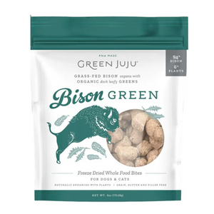 Green Juju Dog/Cat Freeze Dried Whole Food Bites Bison Green - 6oz