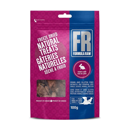 Formula Raw – Canine / Feline Rabbit Liver Treats – 100g