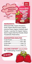 Load image into Gallery viewer, Dog ice cream package with ingredients list and nutritional information on a pink background