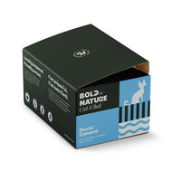 A box of Bold by Nature Raw Duck patties for cats featuring ground duck meat, bone, and organs.