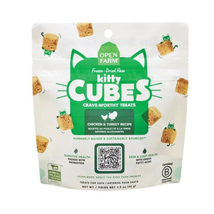 Open Farm Cat Treats Kitty Cubes Chicken & Turkey 1.5oz