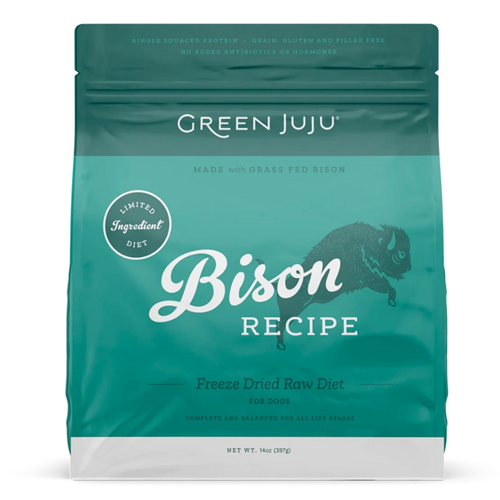 Green Juju Dog Freeze Dried Raw Bison 14 oz House of Paws Pet