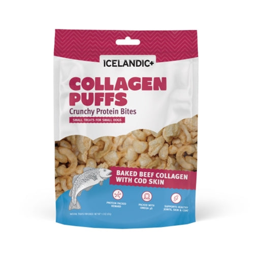 Icelandic+ Dog Beef Collagen Puffs Bites w/ Fish