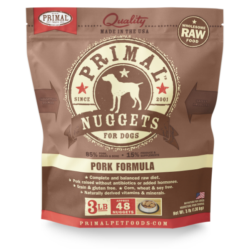 Primal Dog Raw Pork Nuggets 3lb