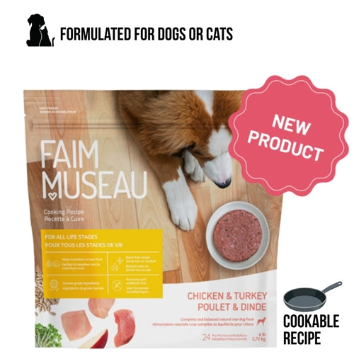 Faim Museau Chicken & Turkey Cookable for Cats or Dogs 6lb