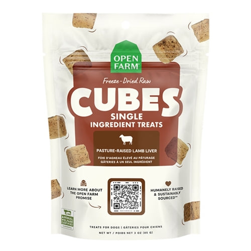 Open Farm Dog Treats FD Raw Cubes Lamb Liver 3 oz