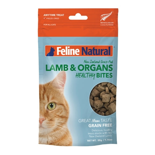 Feline Natural Cat Treats Healthy Bites Lamb & Organs 1.76oz