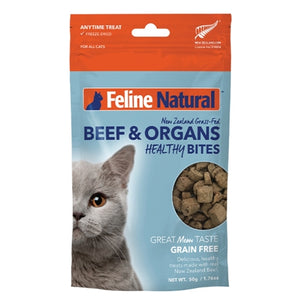 Feline Natural Cat Treats Healthy Bites Beef & Organs 1.76oz