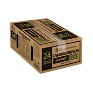 Frozen 24 lb box of Iron Will Raw K9 Buffet multi-protein dinner.
