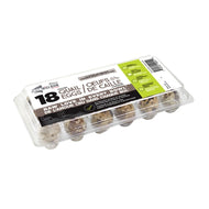 A carton of frozen Iron Will Raw quail eggs for pet supplementation.