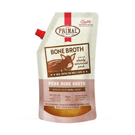 Primal Frozen Pork Bone Broth pouch for pet dietary support.