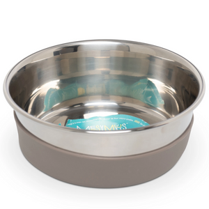 Messy Mutts - Stainless Steel Dog Bowl with Non-Slip Removable Silicone Base