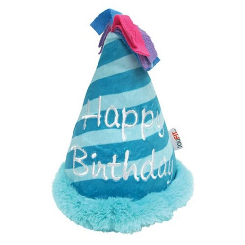 Foufou Birthday Hat Crinkle Plush - Blue