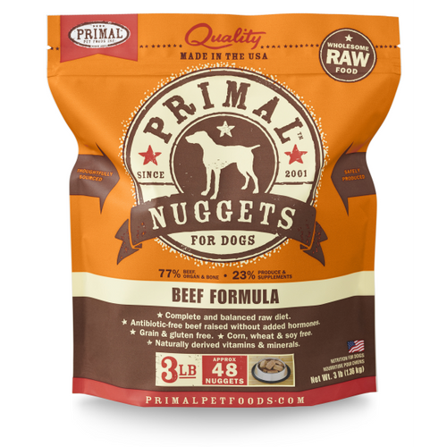 Primal Dog Raw Beef Nuggets 3lb