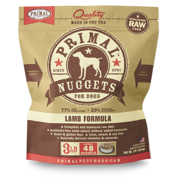 Primal Dog Raw Lamb Nuggets 3lb
