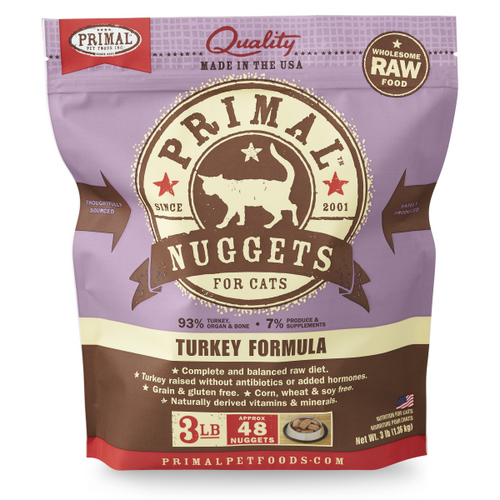 Primal Cat Raw Turkey Nuggets 3lb