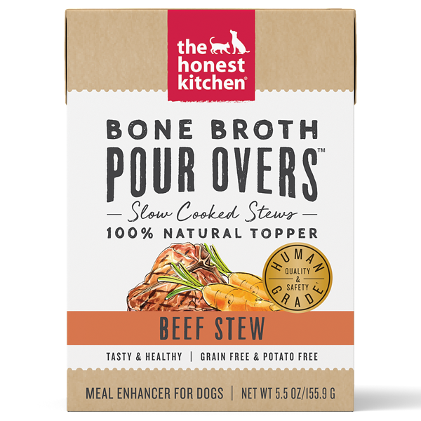 Honest Kitchen Dog GF Pour Overs Bone Broth Beef Stew 5.5oz