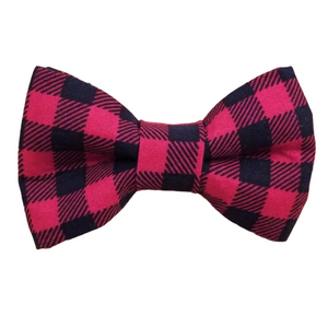 Buffalo plaid dog bow tie hot sale