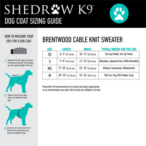 Shedrow K9 Brentwood Cable Knit Dog Sweater Deep Lichen Green