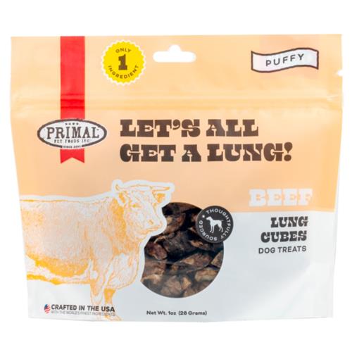 Primal Dog Treats Let's All Get A Lung Beef 1oz